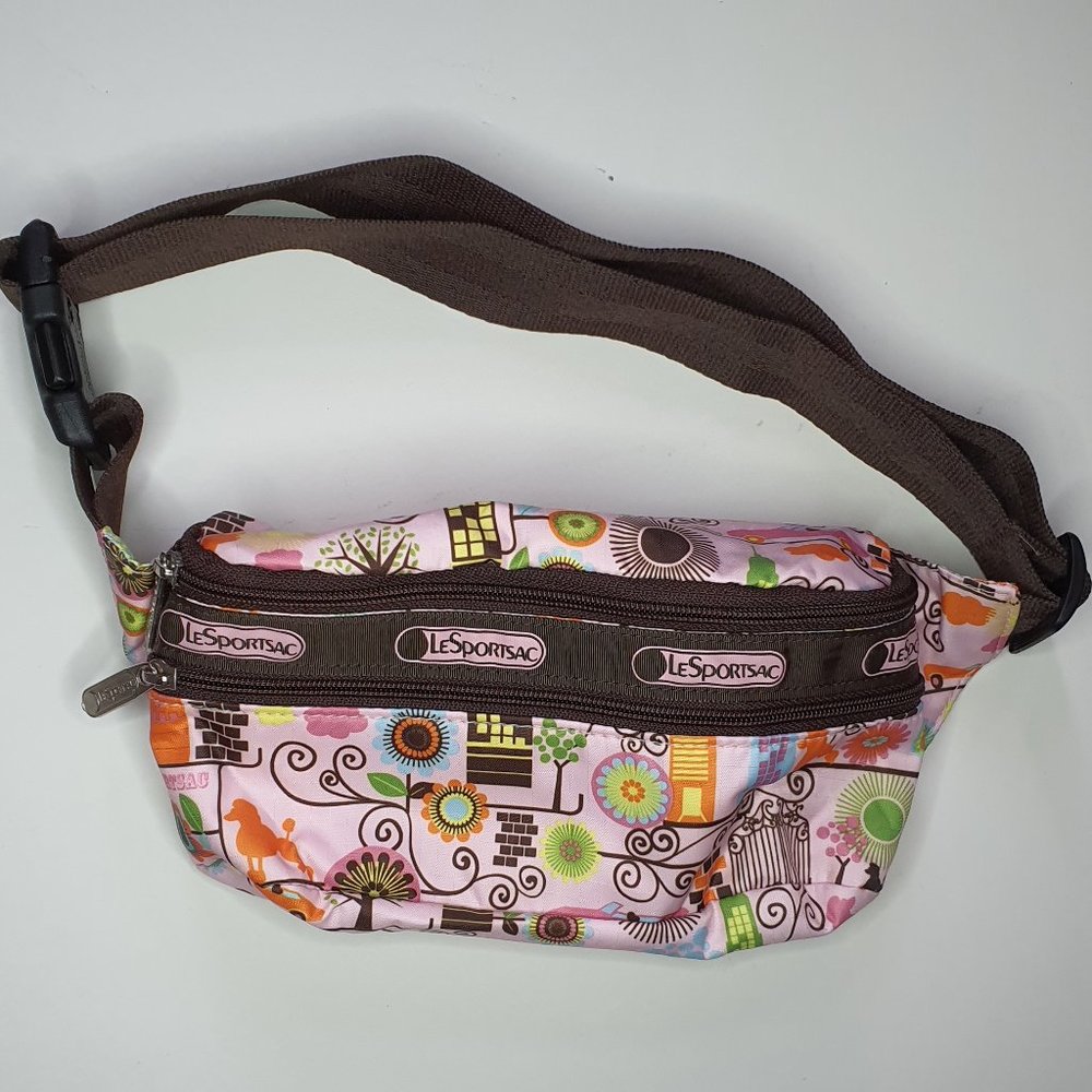 LeSportsac Double Zip Fanny/Belt Bag Spring Flower-Like New *FREE GIFT w Order*